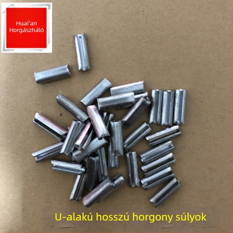 Horgász hálóhoz használt ólomsúly, mogyoró alakú, hosszú, háromrétegű terhelés