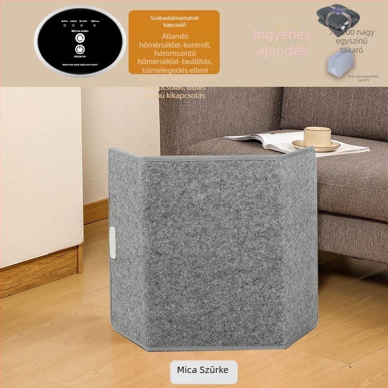 Irodai lábmelegítő, konnektoros fűtés, mechanikus távirányítóval, univerzális kompatibilitás