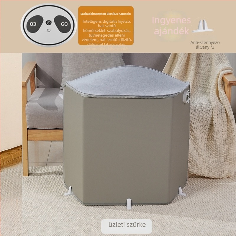 Irodai lábmelegítő, konnektoros fűtés, mechanikus távirányítóval, univerzális kompatibilitás