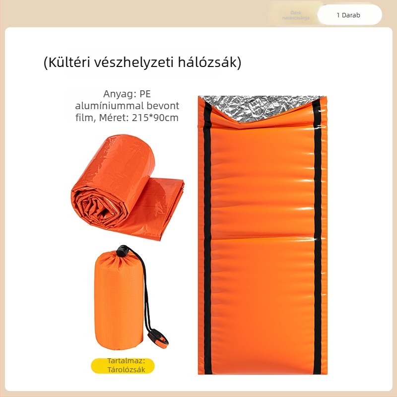 Kültéri vészhelyzeti termosz-takaró — elsősegély, egyedi csomagolás, poliészterfilmes bevonat