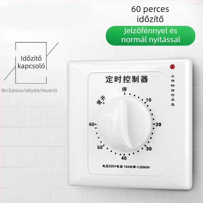 Mechanikus 60 perces időzítőkapcsoló, 220V, 86-os típusú vízszivattyú időzítő