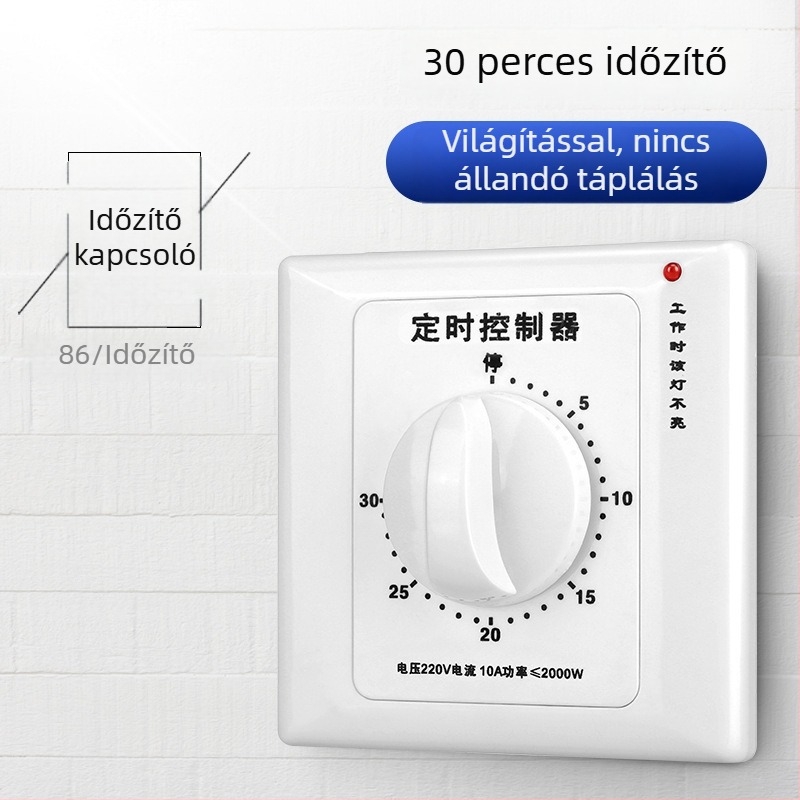 Mechanikus 60 perces időzítőkapcsoló, 220V, 86-os típusú vízszivattyú időzítő