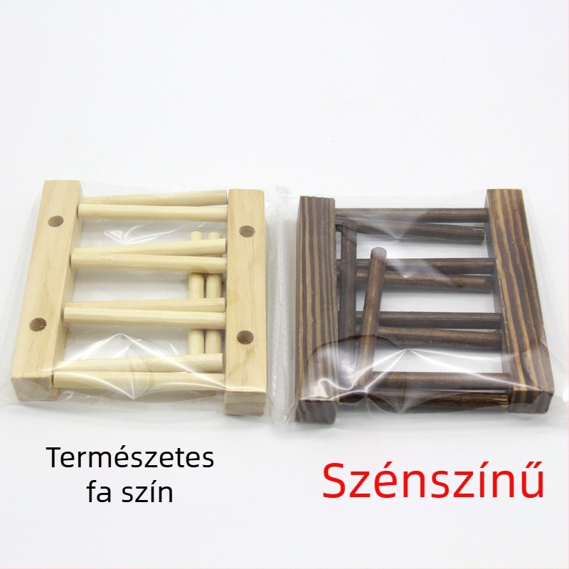 Fából készült konyhai szárítórács pohár- és edénytartóval