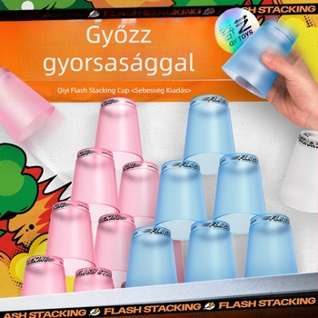 Qiyi gyors stack pohárkészlet, műanyagból, 7–14 éveseknek, fejleszti a kéz-szem koordinációt