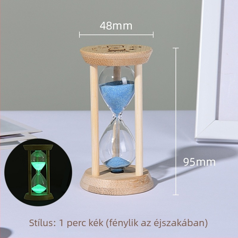 Fénylő homokóra gyerekeknek, ütésálló, fúvott boroszilikát üveg, 3/5/10/30 perc, dekoratív