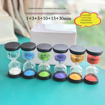 Üvegből készült homokóra időmérő, kézzel készített, 30 perces, asztali díszgyűjtemény