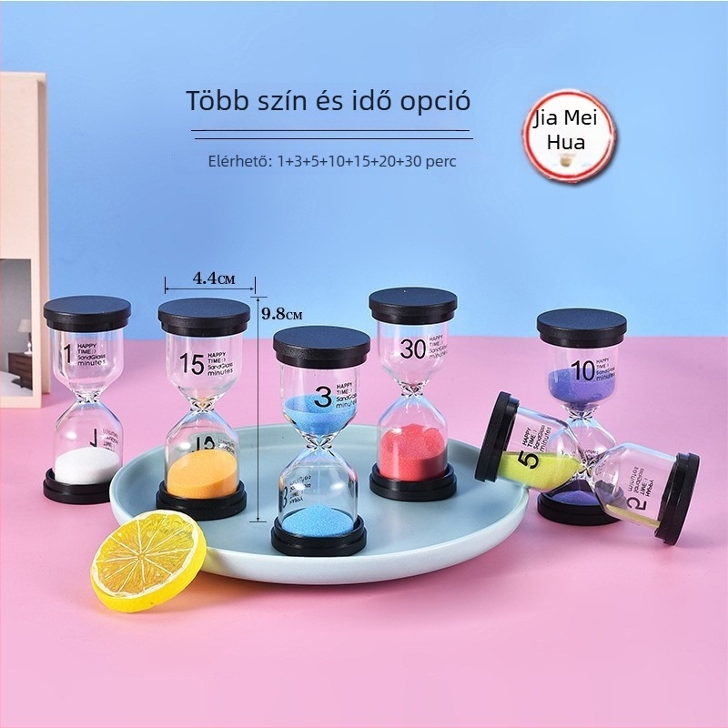 Üvegből készült homokóra időmérő, kézzel készített, 30 perces, asztali díszgyűjtemény