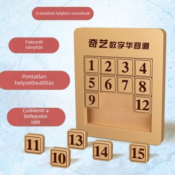Qiyi mágneses Huarong Road puzzle gyerekeknek – műanyag, mágneses csúszó puzzle, 7–14 évesek, konfigurációk 8/15/24/35/48, türelem fejlesztés