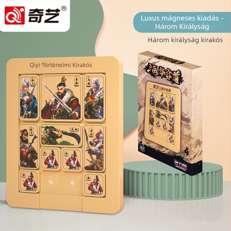 Qiyi mágneses Huarong Road puzzle gyerekeknek – műanyag, mágneses csúszó puzzle, 7–14 évesek, konfigurációk 8/15/24/35/48, türelem fejlesztés