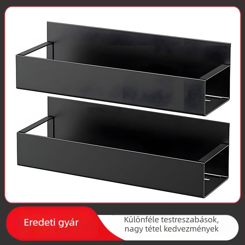 Mágneses rozsdamentes acél oldalsó polc mikrohullámú sütőhöz, fúrás nélküli telepítés, 1 réteg, többfunkciós szervező