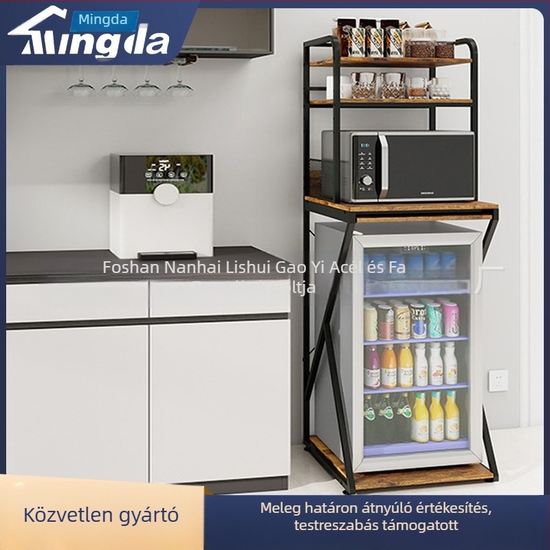 Konyhai mikrohullámú sütő tároló polc, Padlón álló hűtőorganizer, Többcélú, Anyag: Egyéb, Dizájn: Téglalap alakú