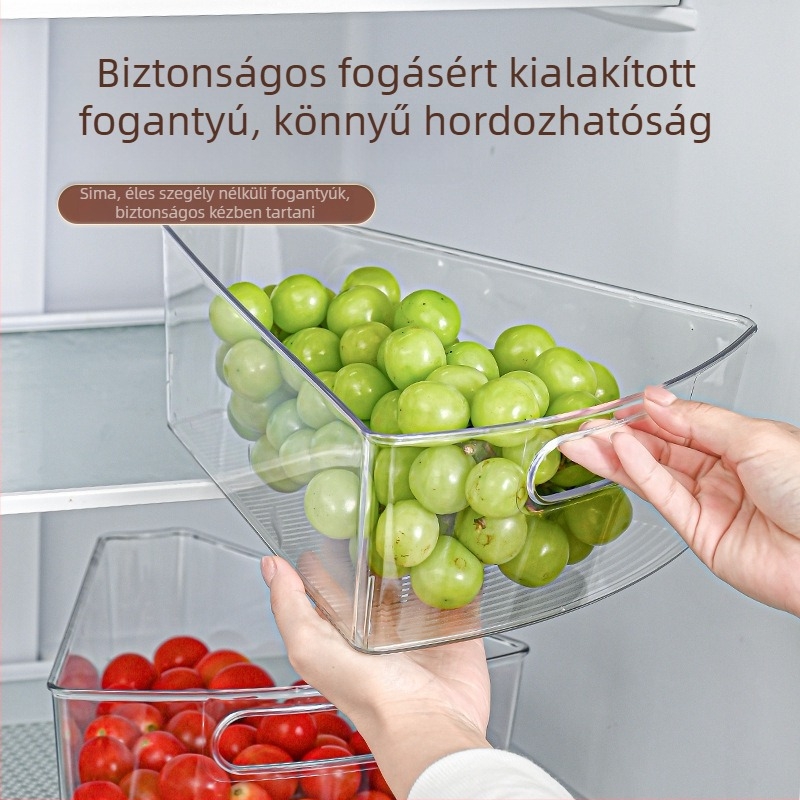 Ventilátor alakú hűtőszekrény tároló – műanyag, tárolás és frissesség megőrzése, konyhai rendszerezés