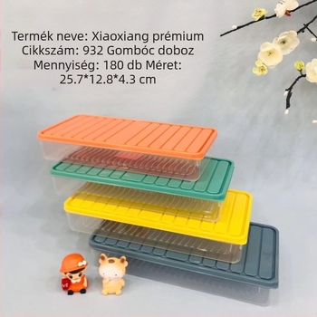 Műanyag nokedli doboz fedővel – stackelhető tároló a konyhában, frissesség megőrzése