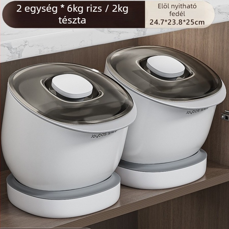 Rizstároló edény – zárható, nedvesség- és rovarálló, műanyag PP, élelmiszer-minőségű, kapacitás 6–7 L