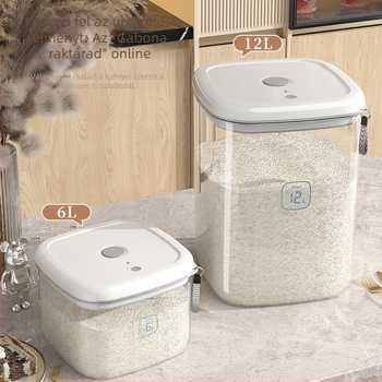 Okos rizstároló vákuumos zárással, nedvesség- és rovarvédelmet biztosítva, élelmiszer-minőségű műanyag