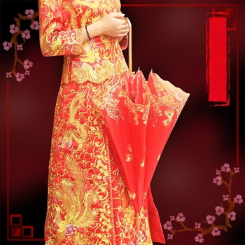 Esküvői csipkés esernyő, hosszú nyéllel, 8 küllő, 170T csipke anyag, manuális nyitás