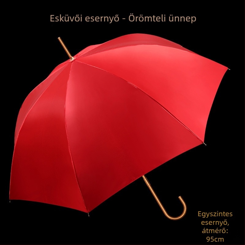 Esküvői csipkés esernyő, hosszú nyéllel, 8 küllő, 170T csipke anyag, manuális nyitás