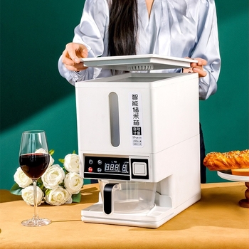 Rizstároló doboz – zárható, rovarmentes, nedvességálló, PP műanyagból, 10L+ kapacitás, modern minimalist dizájn