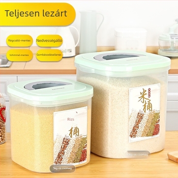 Rizs tároló doboz, nedvességálló műanyag, modern minimál dizájn