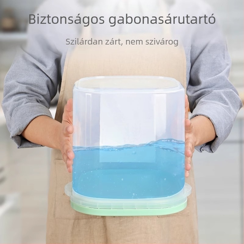 Rizs tároló doboz, nedvességálló műanyag, modern minimál dizájn