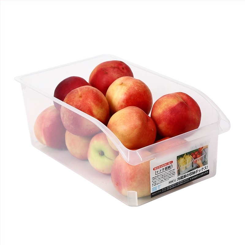 Élelmiszer-minőségű hűtőszekrény tároló doboz gyümölcsökhöz és zöldségekhez — egyszerű és modern műanyag rendező