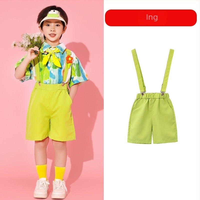 Gyermekek Cheerleading és Tánc Előadás Kostüm, uniszex, Koreai stílus, pamut-keverék anyag, nyárra, gyermekeknek 8+ év és 140 cm felett