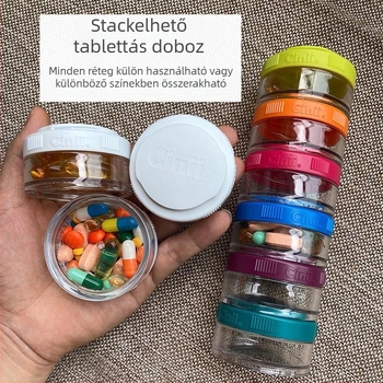 Tablettás doboz, hordozható és zárható, hét rétegű készlet autóba történő tároláshoz (Anyag: Fém; Funkció: Járműre szerelhető; Kapacitás: 18 L; Modell: Ee741dc6-5689-48d8-b903-432dcceed531)