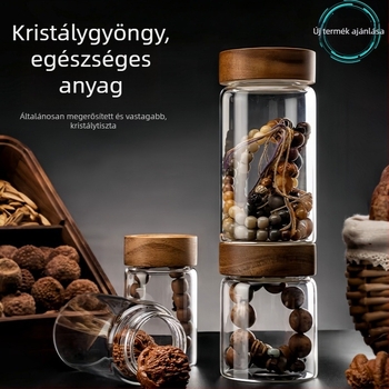 Shang zun Üveg zárható tároló gyöngyök és füstölő számára, kerek, átlátszó bemutató üveg, 300 ml alatti kapacitás, testreszabható