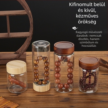 Shang zun Üveg zárható tároló gyöngyök és füstölő számára, kerek, átlátszó bemutató üveg, 300 ml alatti kapacitás, testreszabható