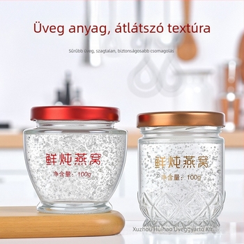 Bird's Nest üvegből készült zárt palack, hőálló, élelmiszer-minőség, ovális alak, Hui Hao