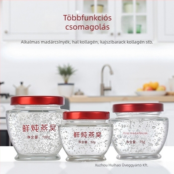 Bird's Nest üvegből készült zárt palack, hőálló, élelmiszer-minőség, ovális alak, Hui Hao