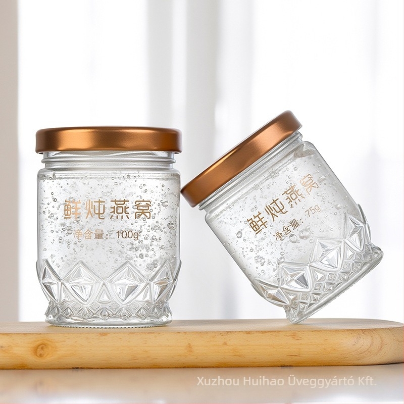 Bird's Nest üvegből készült zárt palack, hőálló, élelmiszer-minőség, ovális alak, Hui Hao