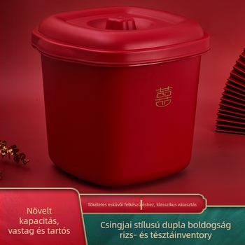Rizstároló doboz billenő fedéllel, nedvesség- és rovarálló, zárható, dátumkövetéssel, PVC műanyag, kapacitás 4 L alatt