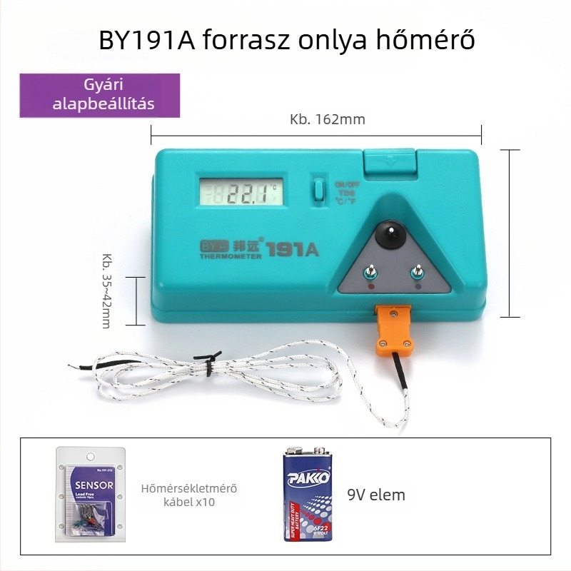 BY191A Forrasztófej hőmérséklet-ellenőrző, hegesztéshez, többfunkciós ónkemence-hőmérő