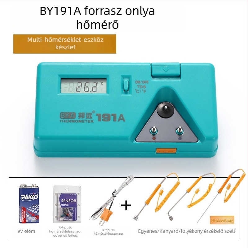 BY191A Forrasztófej hőmérséklet-ellenőrző, hegesztéshez, többfunkciós ónkemence-hőmérő
