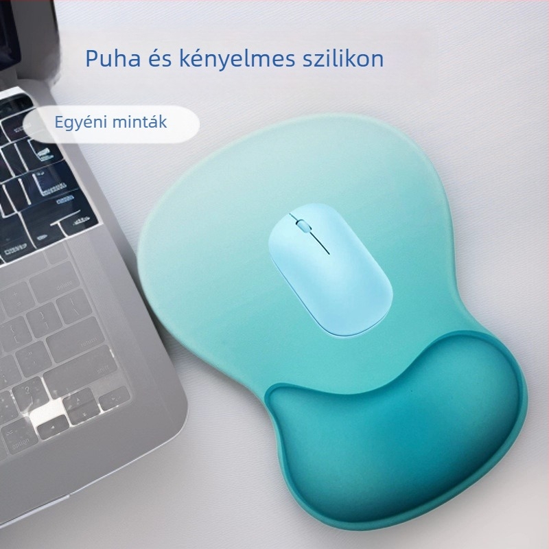 Szilikon egérpad csuklótámaszzal, vízcsepp-stílus, egyoldalas