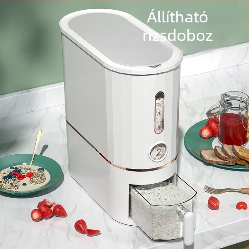 Jikomi rizs tároló doboz – nedvesség- és rovarbiztos, 4-5 L, PP