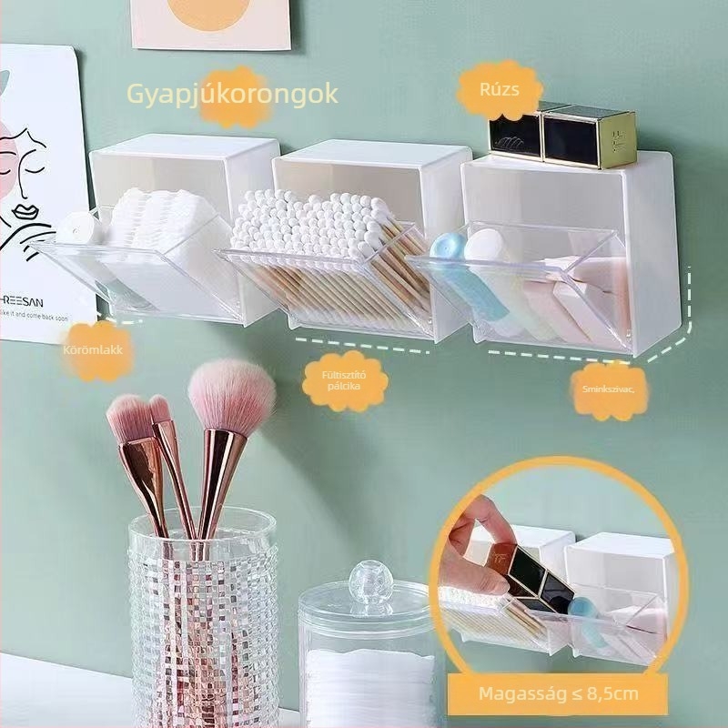 Fali tároló pamutkanálhoz — Modell Q01, Műanyag, Tárolás, Japán stílus, Logónyomtatás elérhető
