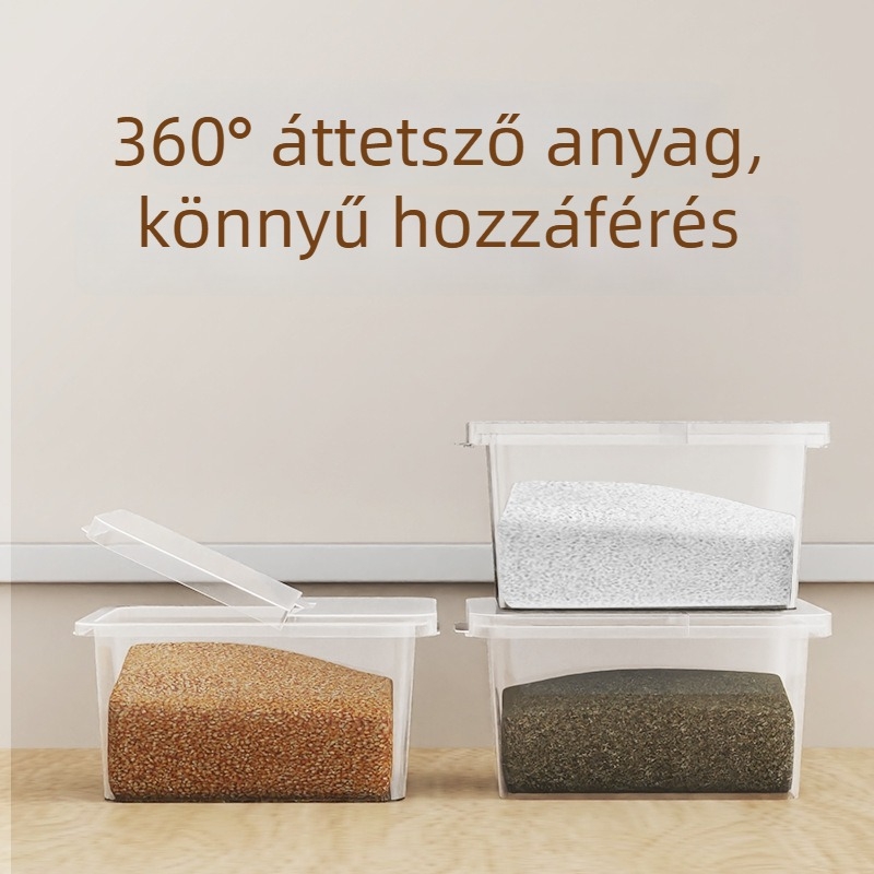 Rizstartó – rovarbiztos, PP műanyag, 4–5 L kapacitás, modern minimalist stílus (Quansu)