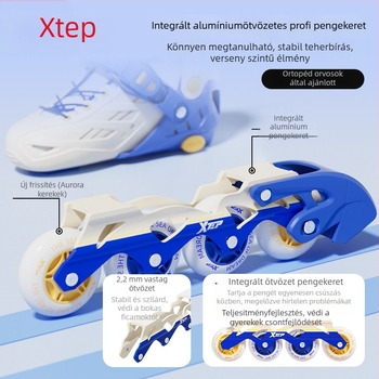 Xtep Gyerekeknek Görkorcsolya – PVC felső, TPR talp, Egy sor görgő, PU görgők