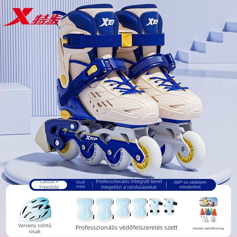 Xtep Gyerekeknek Görkorcsolya – PVC felső, TPR talp, Egy sor görgő, PU görgők