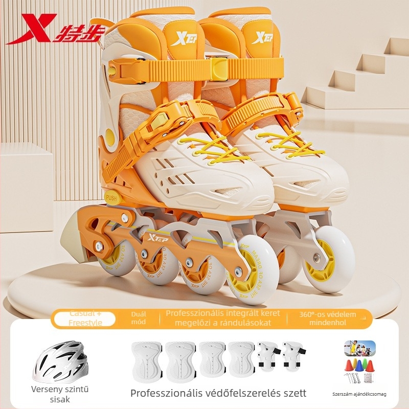 Xtep Gyerekeknek Görkorcsolya – PVC felső, TPR talp, Egy sor görgő, PU görgők