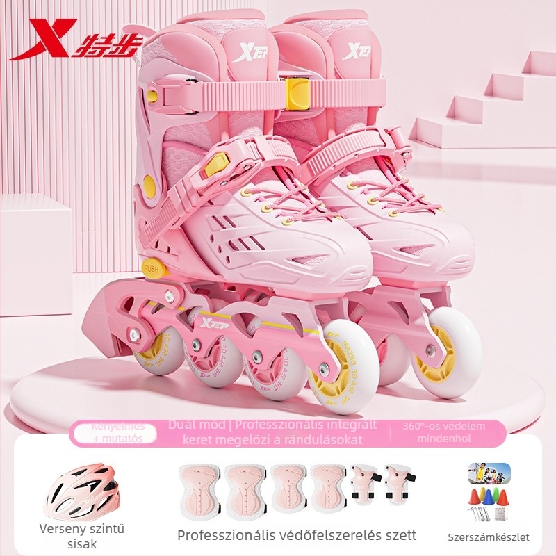 Xtep Gyerekeknek Görkorcsolya – PVC felső, TPR talp, Egy sor görgő, PU görgők