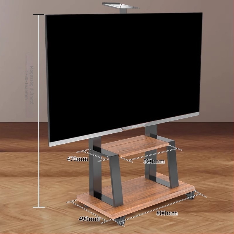 Mobil padló TV állvány síkképernyős LCD kijelzőkhöz, hideg-hengerelt acélból, 10 kg, Zhiercheng