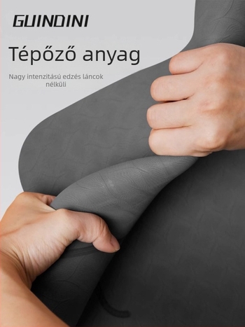 Jógaszőnyeg TPE/EVA anyagból, 6–8 mm vastagság, testtartás-útmutató vonalakkal