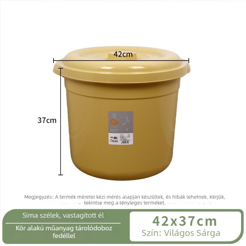 Qianliang kerek fedelű rizstároló tartály - zárható, nedvességálló, rovarálló, műanyag, modern minimalista stílus