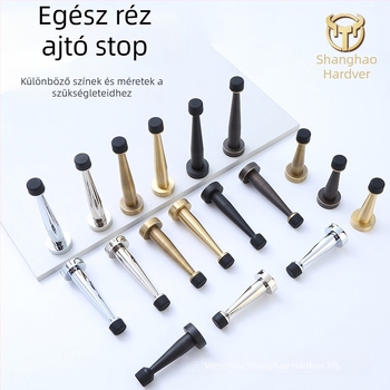 Sárgaréz ajtó felső stopper, gumírozott korlátozó, falra szerelhető, fúrás nélküli hosszabbító