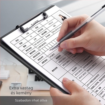 A4-es PP tábla klippel - 2,5 mm vastagság, klip mérete 100, kompatibilis A4 papírokkal