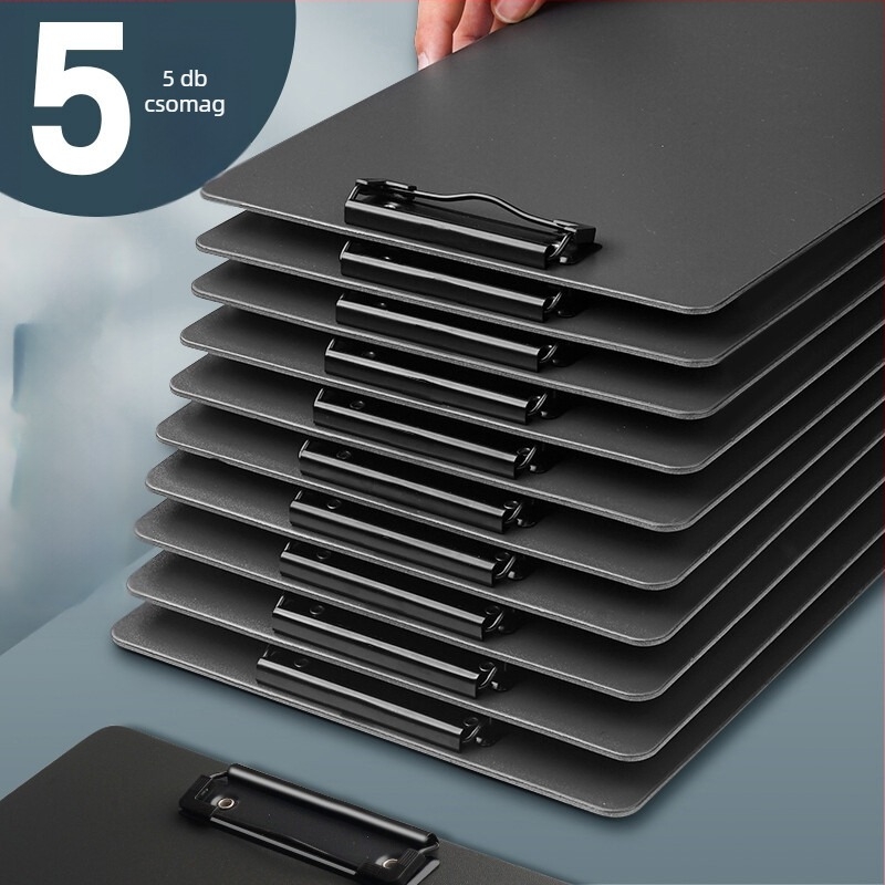 A4-es PP tábla klippel - 2,5 mm vastagság, klip mérete 100, kompatibilis A4 papírokkal