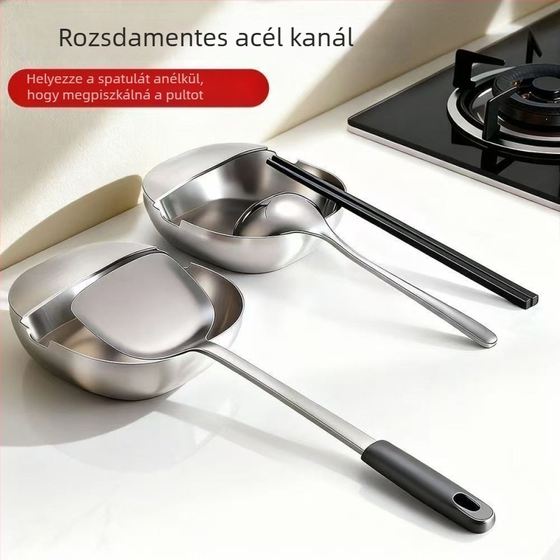 Rozsdamentes acél konyhai eszközállvány – asztali tartó, minimalistás téglalap alakú dizájn, többfunkciós tároló